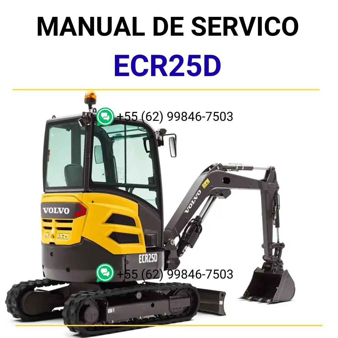 manual técnico Volvo ECR25D escavadeira - página interna sobre cabine e controles