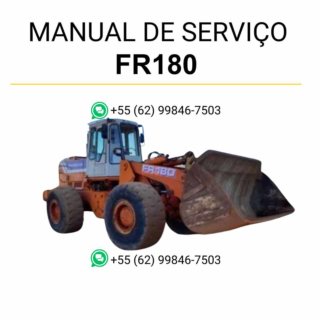 Manual de especificações de serviço Fiatallis FR180 para carregadeira em PDF com dados técnicos e orientações de manutenção