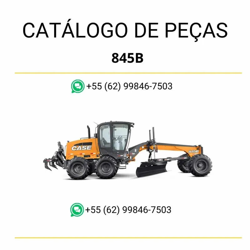 Manual de operação da motoniveladora Case 845B em PDF, com instruções detalhadas de uso, segurança e manutenção preventiva.
