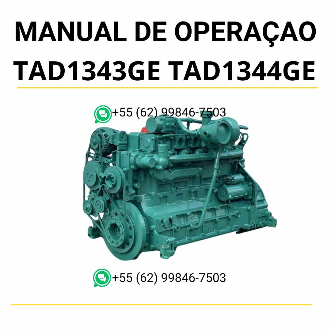 Manual de operação e manutenção Volvo TAD1343GE, TAD1344GE, TAD1345GE e TAD1355GE em PDF, guia completo com instruções técnicas e recomendações de uso