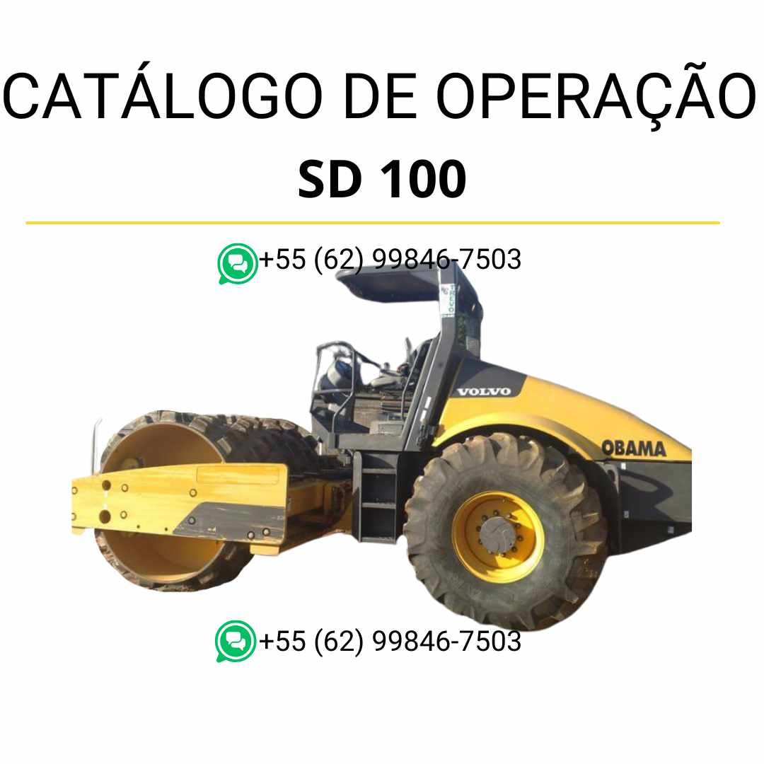 Manual de operação em PDF do rolo compactador Volvo SD100, com instruções em português sobre uso, segurança e funcionamento da máquina