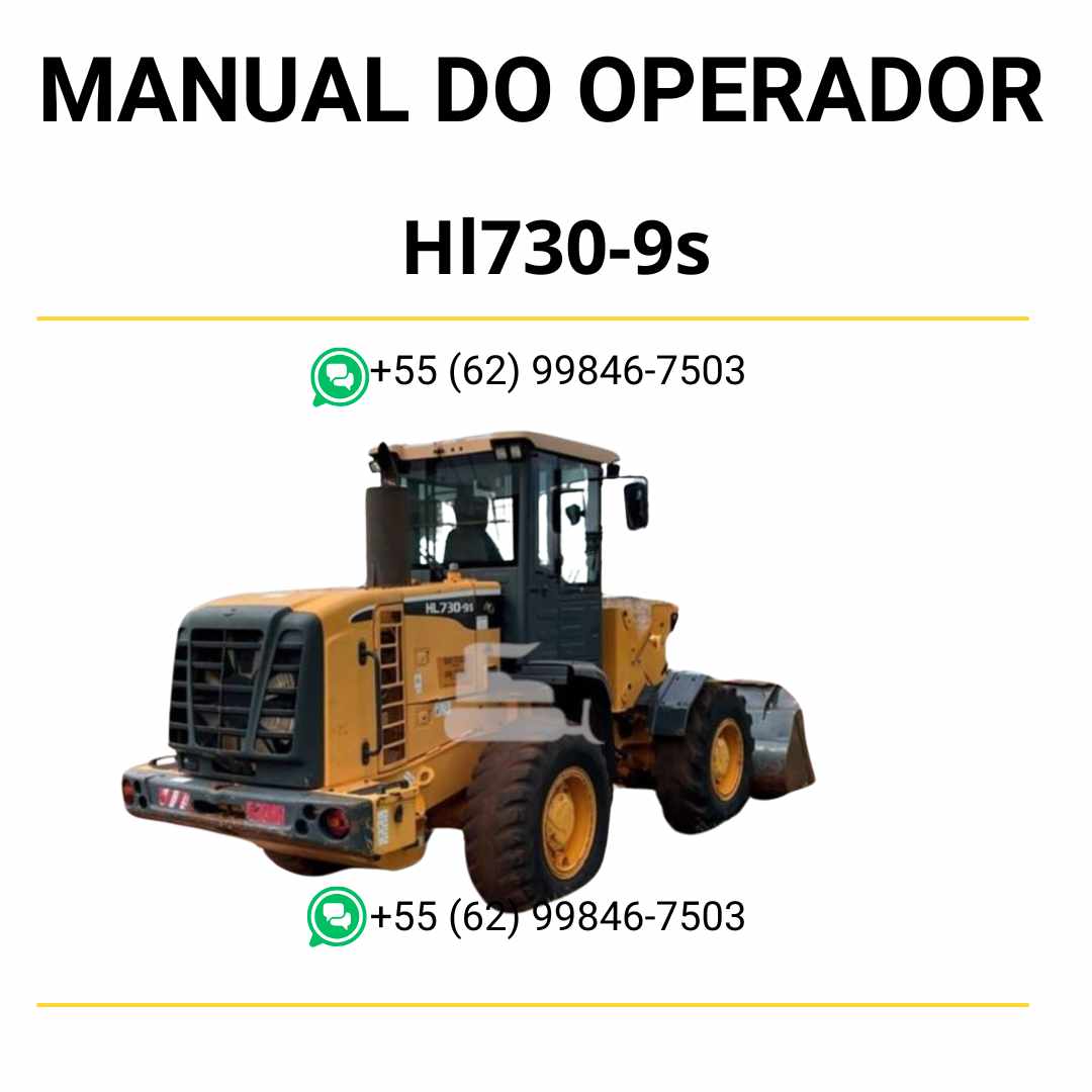 Manual do operador Hyundai HL730-9S pá carregadeira em PDF com orientações de operação, manutenção preventiva e recomendações de segurança