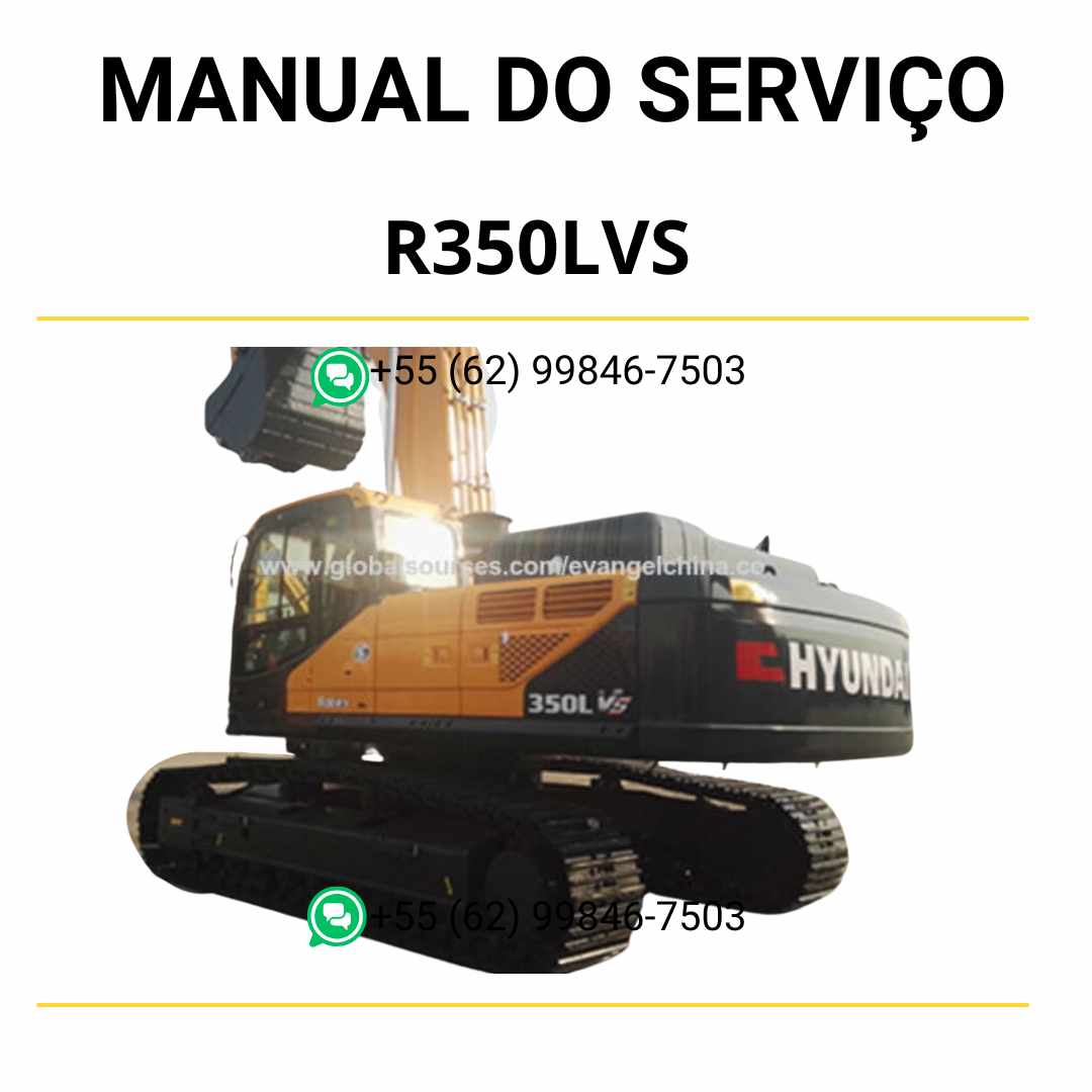 Manual do operador Hyundai R350LVS escavadeira em PDF, guia prático de operação com instruções detalhadas e recomendações de segurança