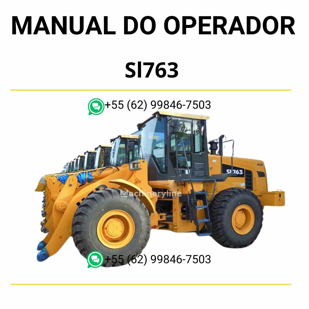 Manual do operador Hyundai SL763 pá carregadeira em PDF, guia prático de operação com instruções de uso e recomendações de segurança