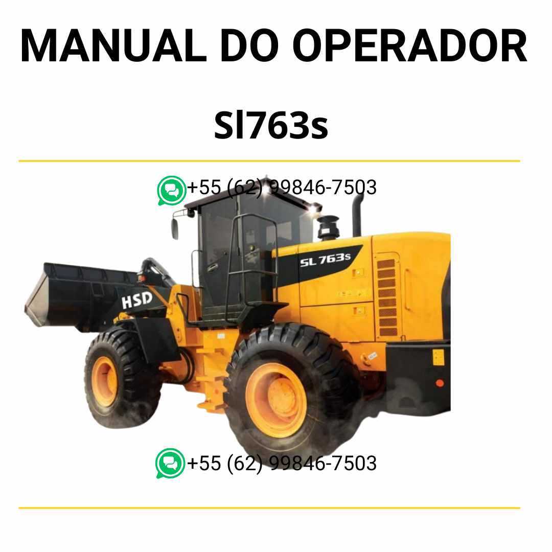 Manual do operador Hyundai SL763S pá carregadeira em PDF, guia completo de operação com instruções práticas e recomendações de segurança