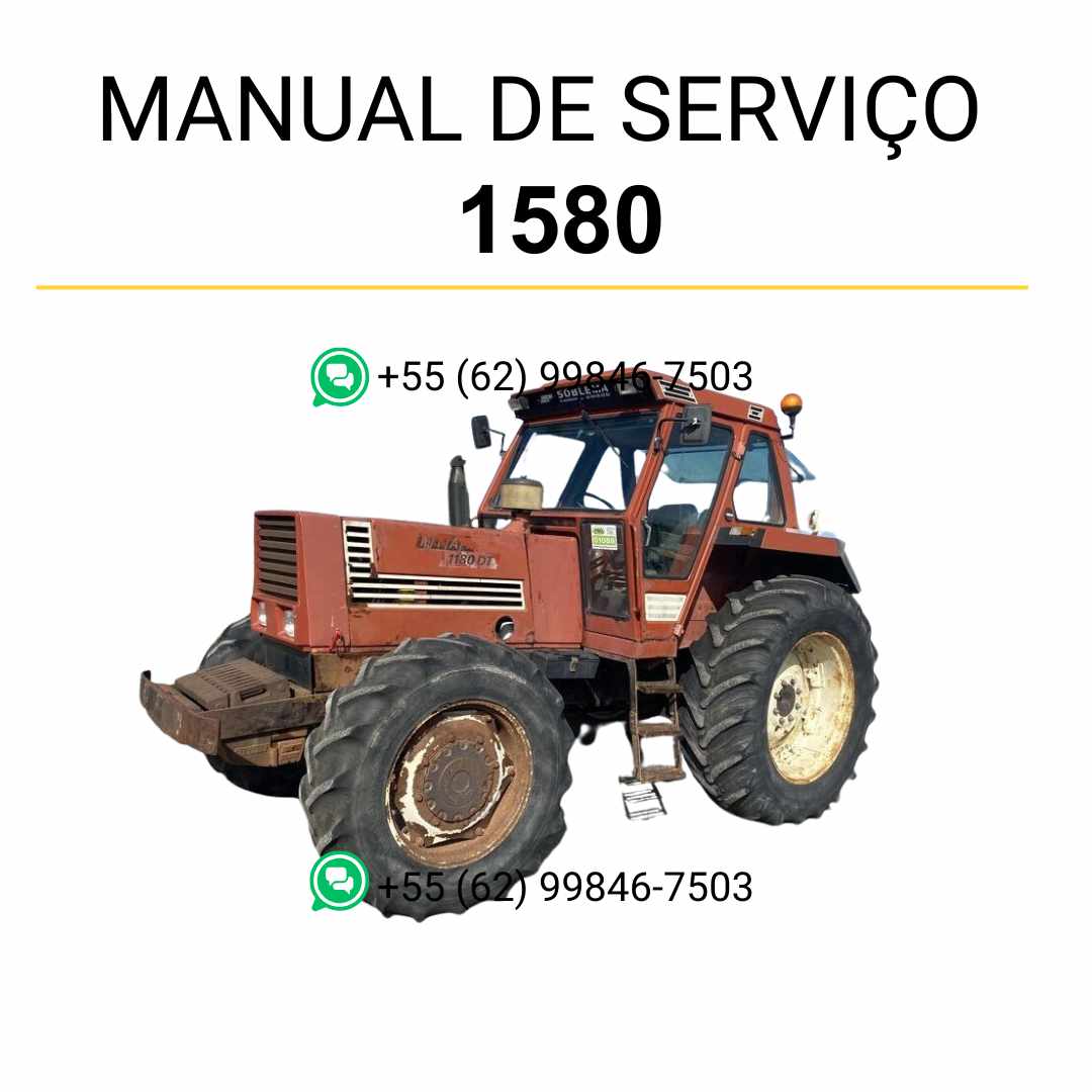 Manual de serviço Fiat 1180, 1280, 1580 e 1880 em PDF para trator, guia técnico oficial com instruções detalhadas de manutenção e reparos