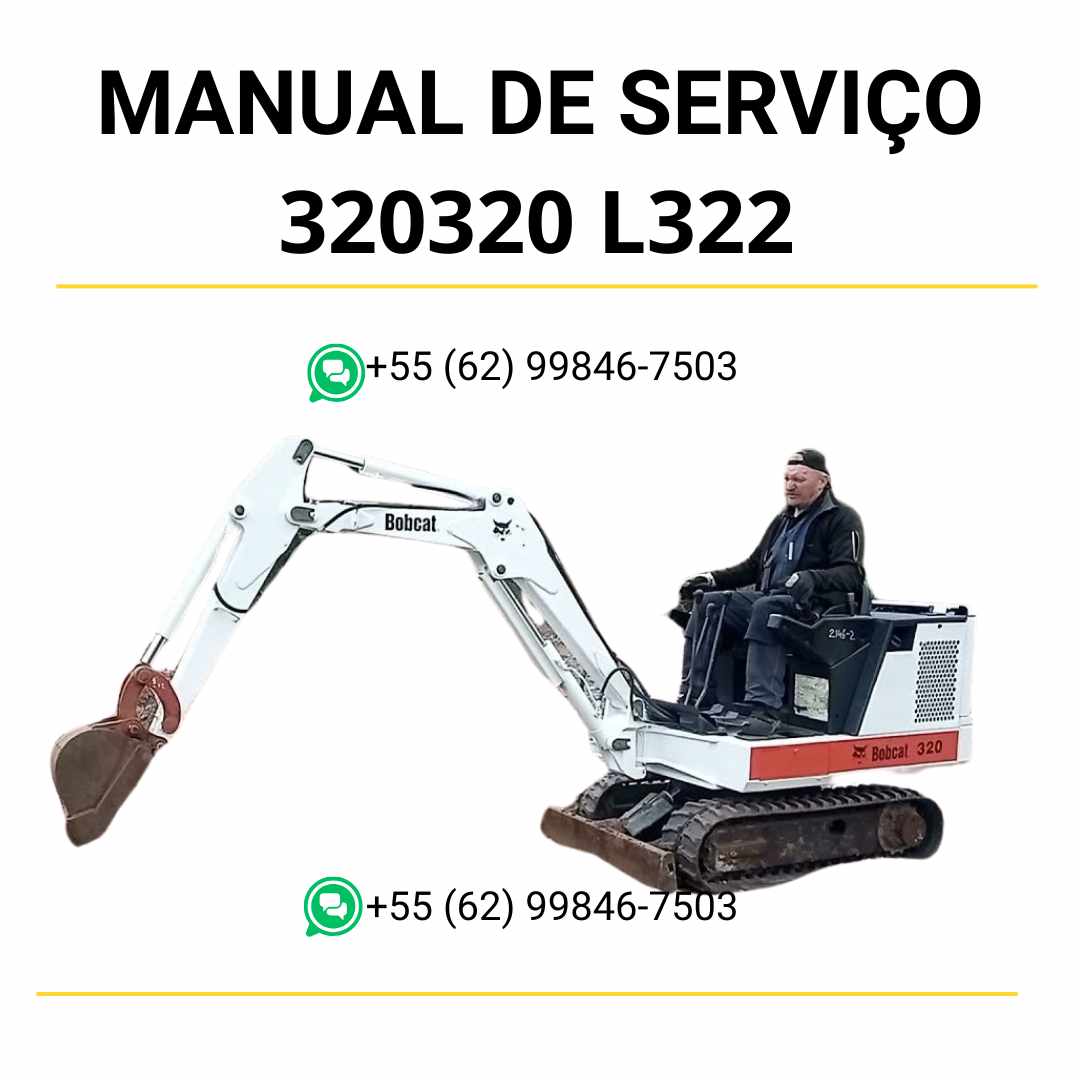 Manual de serviço Bobcat 320, 320L e 322 em PDF com instruções detalhadas de manutenção e diagramas técnicos da escavadora
