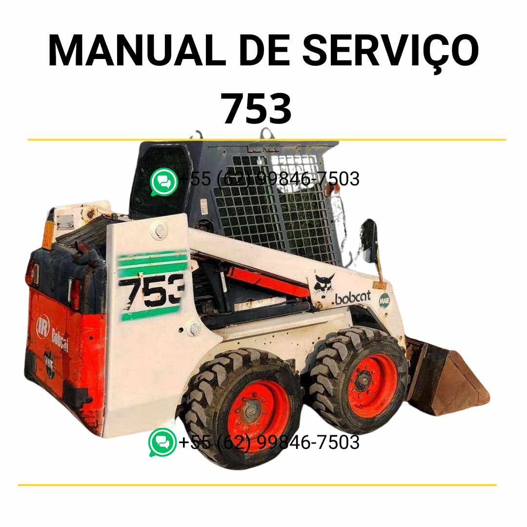 Manual de serviço Bobcat 753 em PDF com esquemas hidráulicos, instruções detalhadas e guia completo de manutenção profissional