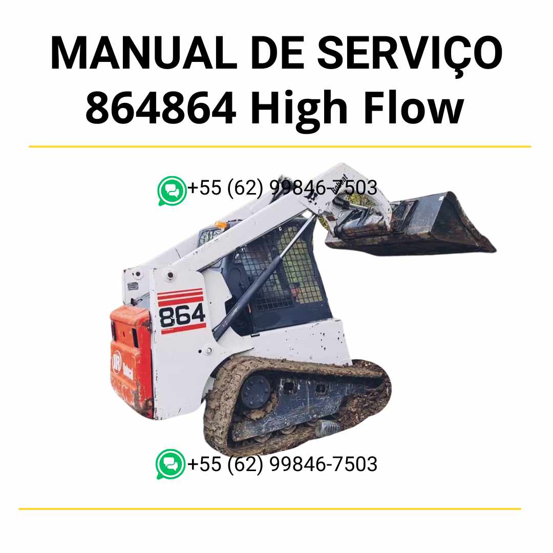 Manual de serviço Bobcat 864 e 864 High Flow em PDF com ilustrações técnicas detalhadas, instruções de reparo e guia completo de manutenção
