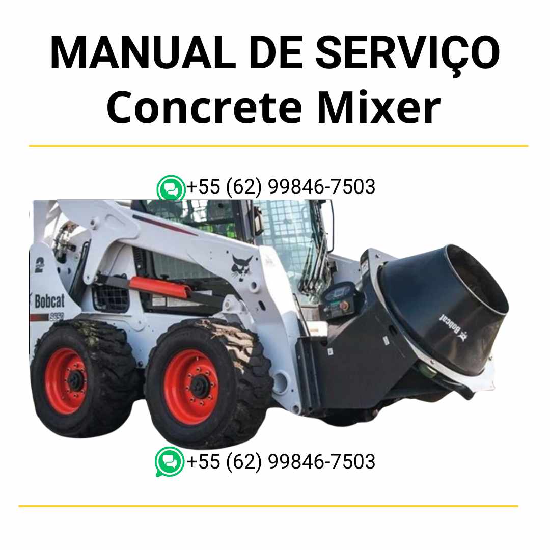 Manual de serviço Bobcat Concrete Mixer em PDF com instruções técnicas detalhadas para manutenção, reparos e operação segura