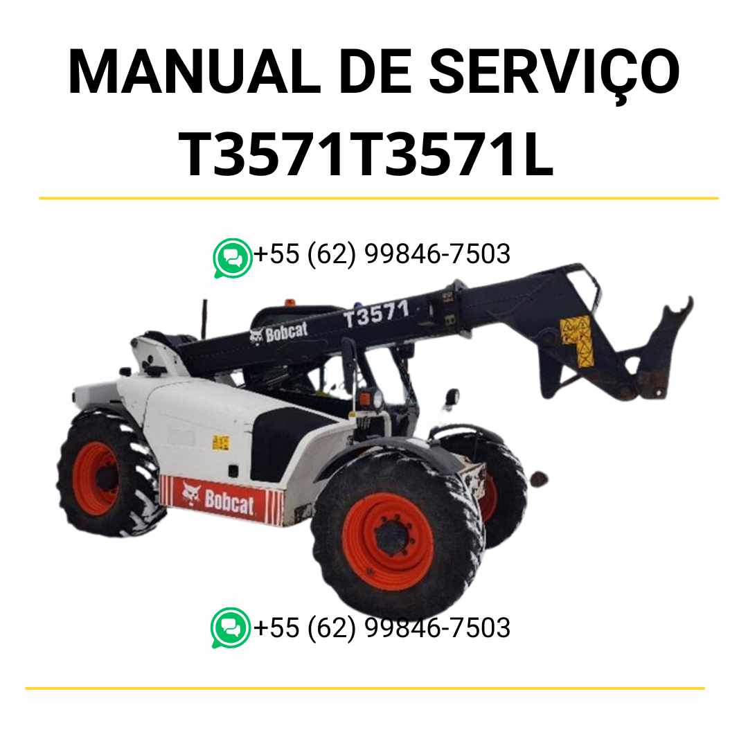 Manual de serviço Bobcat T3571 e T3571L escavadeira compacta em PDF com instruções de manutenção, reparo e diagramas técnicos detalhados