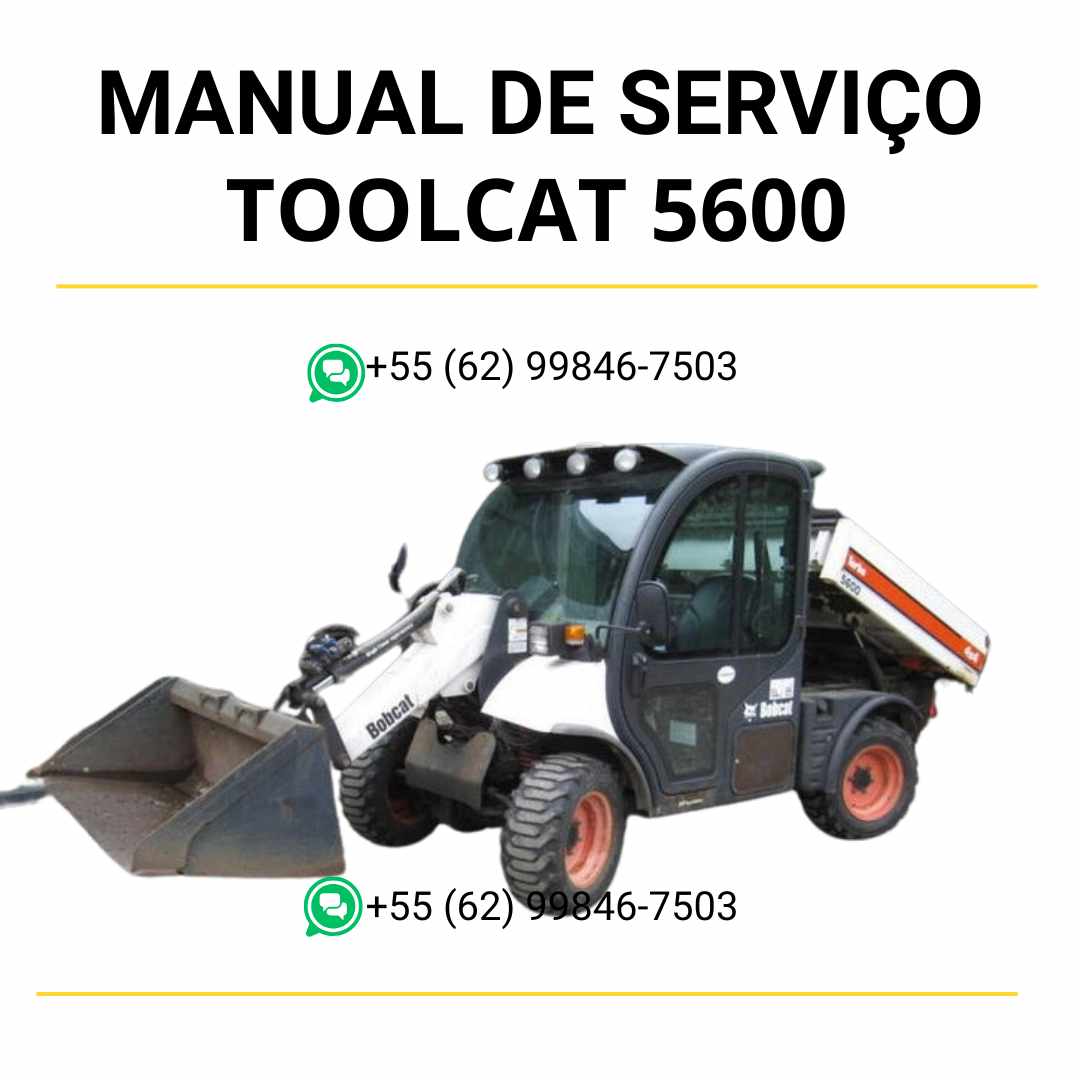 Manual de serviço Bobcat Toolcat 5600 veículo utilitário em PDF com instruções técnicas detalhadas para manutenção, ajustes e reparos completos