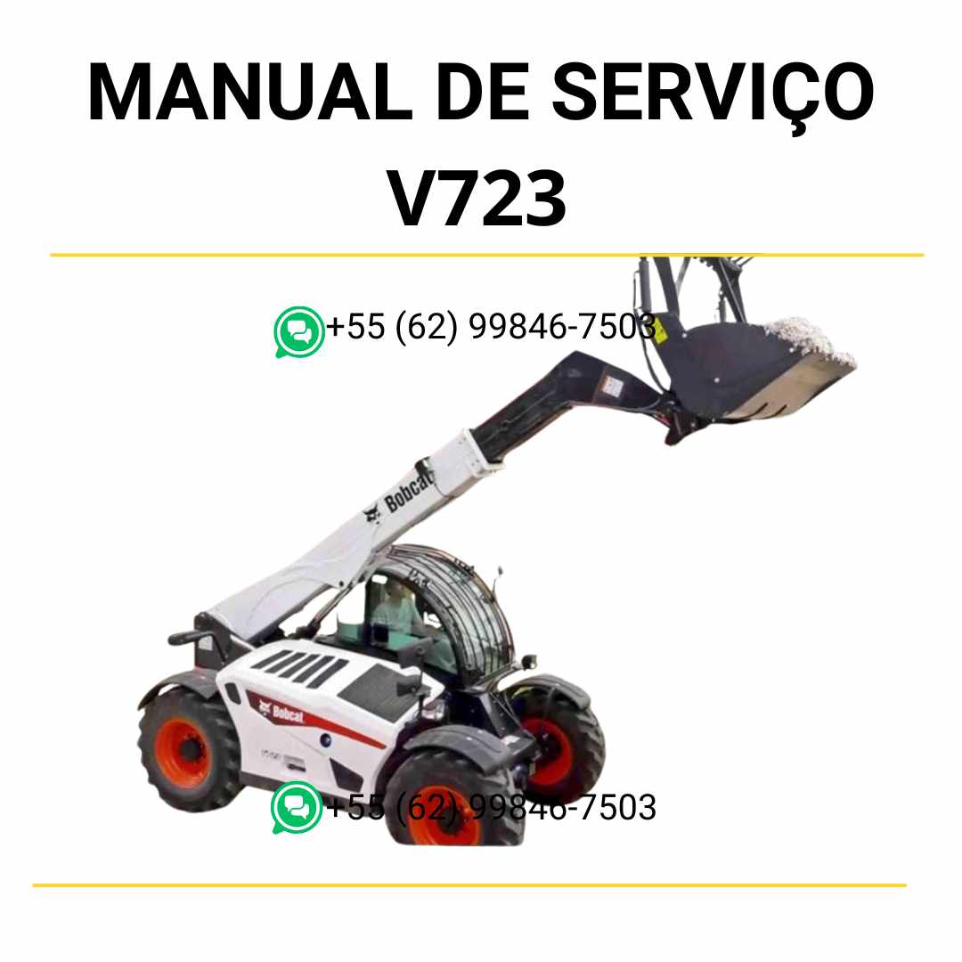 Manual de serviço Bobcat V723 VersaHANDLER em PDF com instruções técnicas completas para manutenção, reparos e ajustes detalhados