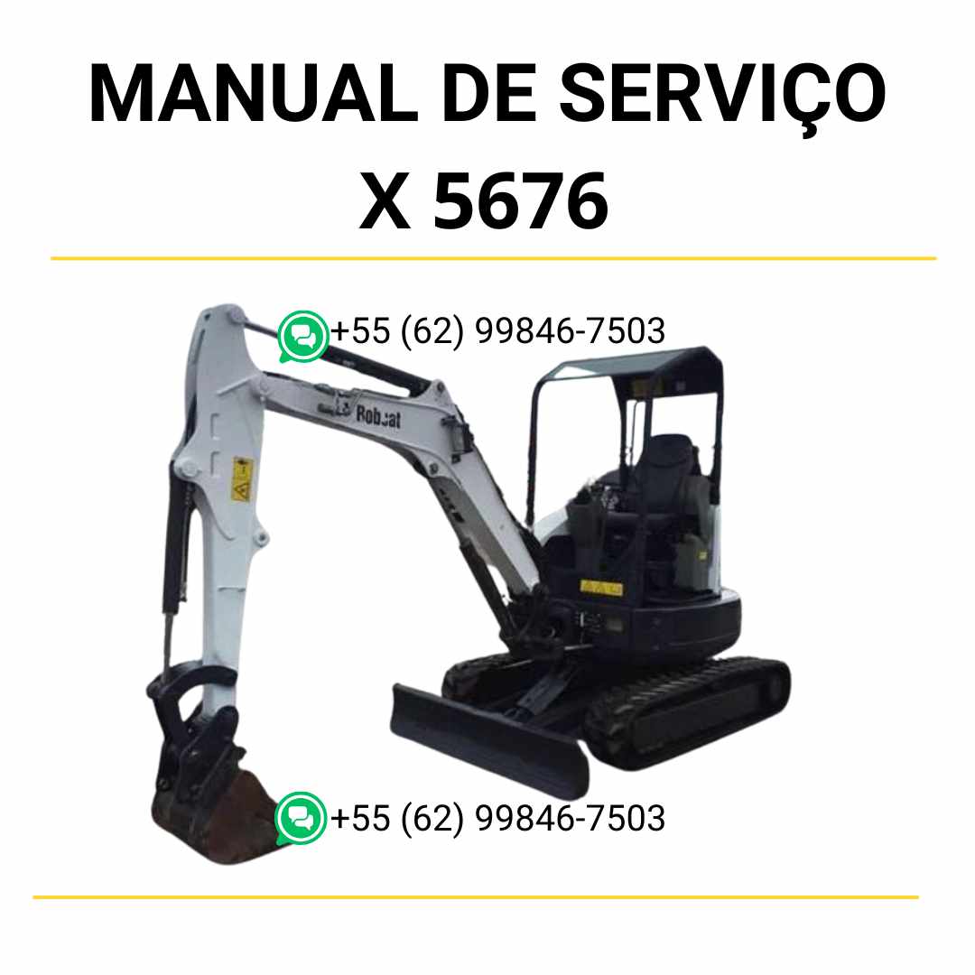 Manual de serviço Bobcat X56 e X76 escavadora hidráulica em PDF com guia técnico completo para manutenção, reparos e ajustes detalhados