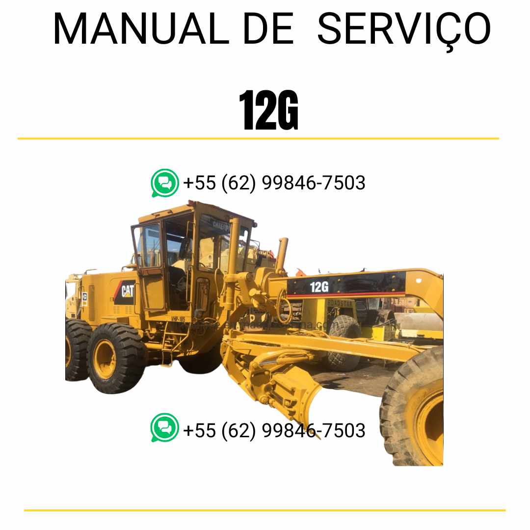 Manual de serviço Caterpillar 12G motoniveladora em PDF, com instruções detalhadas em português para manutenção e reparo.