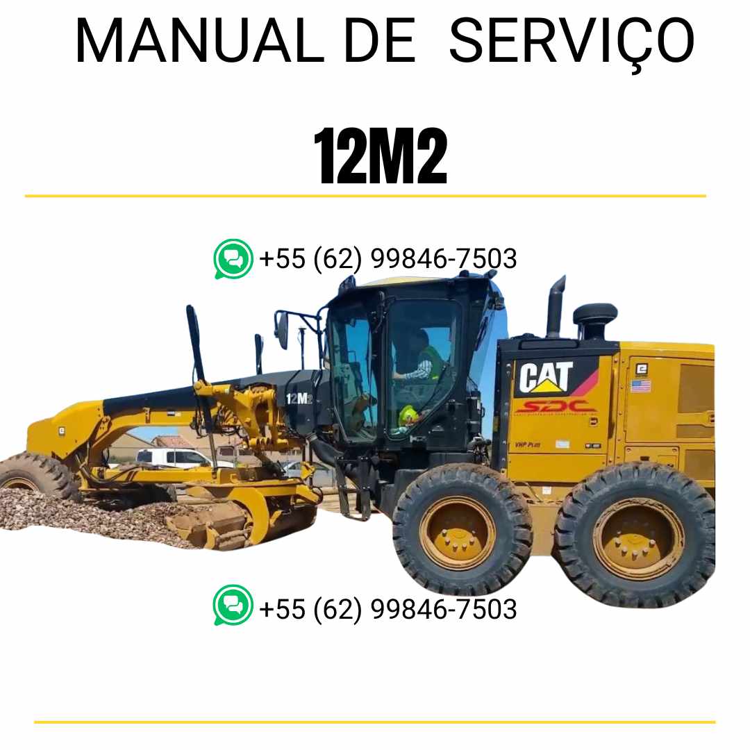 Manual de serviço Caterpillar 12M2 motoniveladora em PDF, com instruções detalhadas em português para manutenção e reparo.