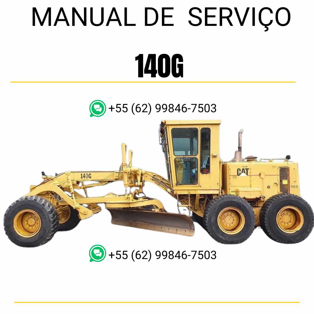 Manual de serviço Caterpillar 140G motoniveladora em PDF, com instruções detalhadas em inglês para manutenção e reparo.