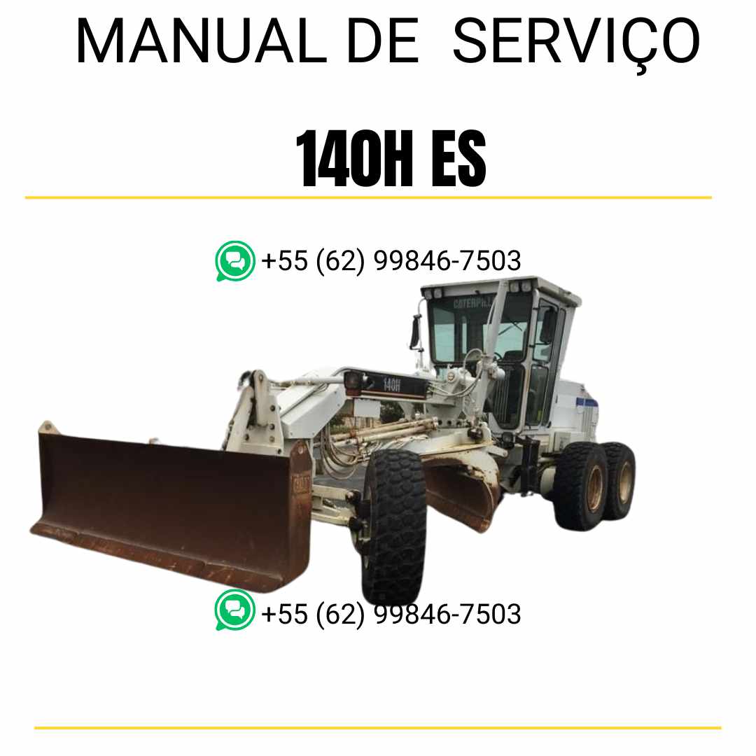 Manual de serviço Caterpillar 140H ES motoniveladora em PDF, com instruções detalhadas em português para manutenção e reparo.