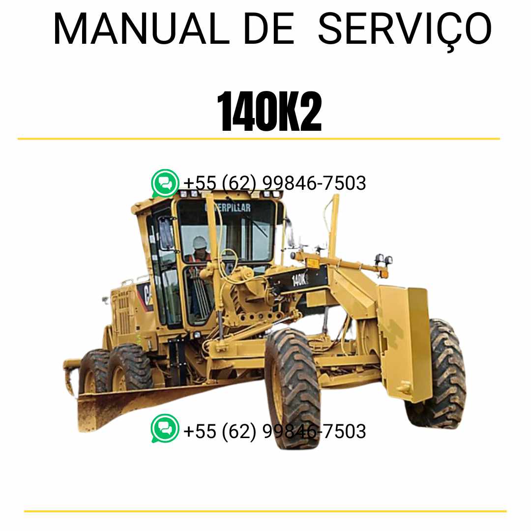 Manual de serviço Caterpillar 140K2 motoniveladora em PDF, com orientações detalhadas em português para manutenção e reparo.