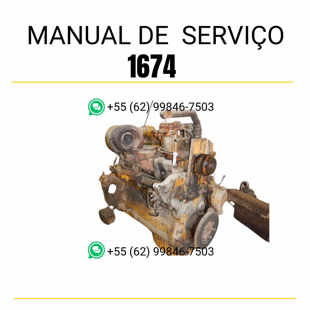 Manual de serviço em PDF do motor Caterpillar 1674 com instruções técnicas detalhadas para manutenção preventiva, reparos e diagnóstico completo