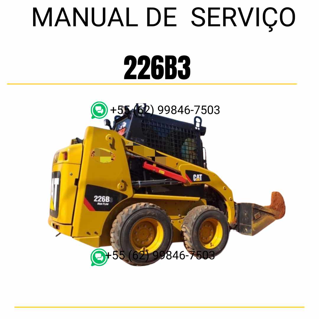 Manual de serviço CATERPILLAR 226B3 para mini carregadeira, em PDF, no idioma português, com informações detalhadas sobre operação e manutenção.