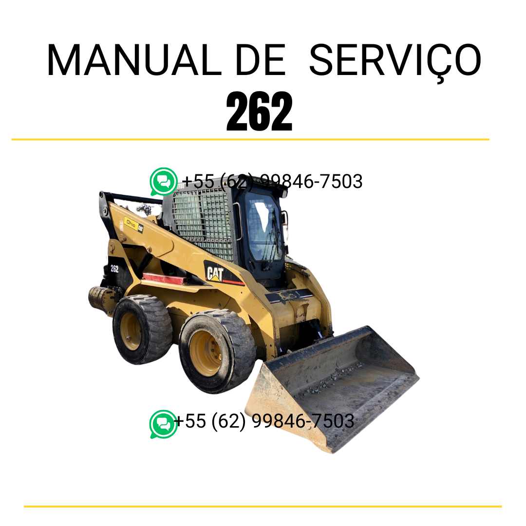 Manual de serviço CATERPILLAR 262 para mini carregadeira, PDF em português com instruções detalhadas de manutenção e operação.