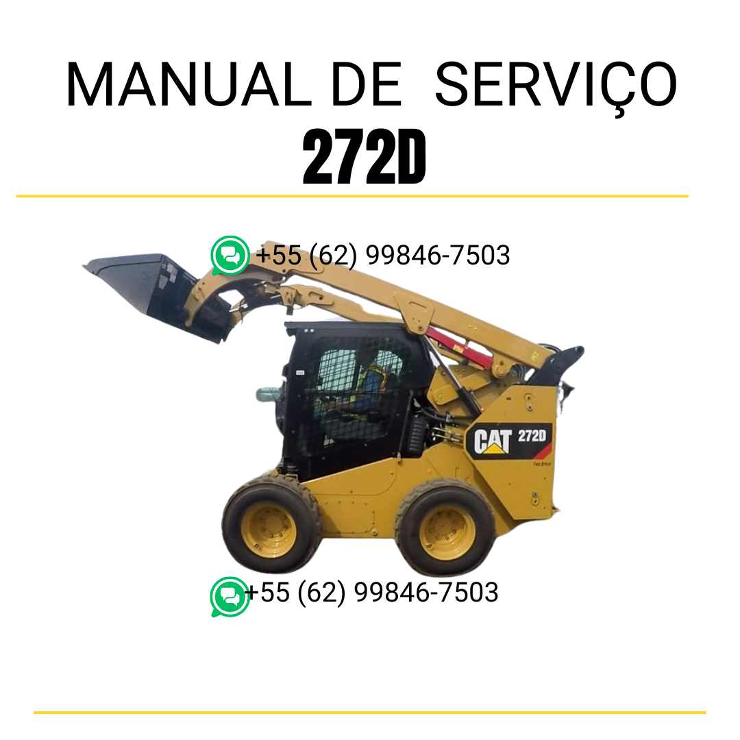 Manual de serviço CATERPILLAR 272D para mini carregadeira, PDF em português com instruções detalhadas de manutenção e operação.