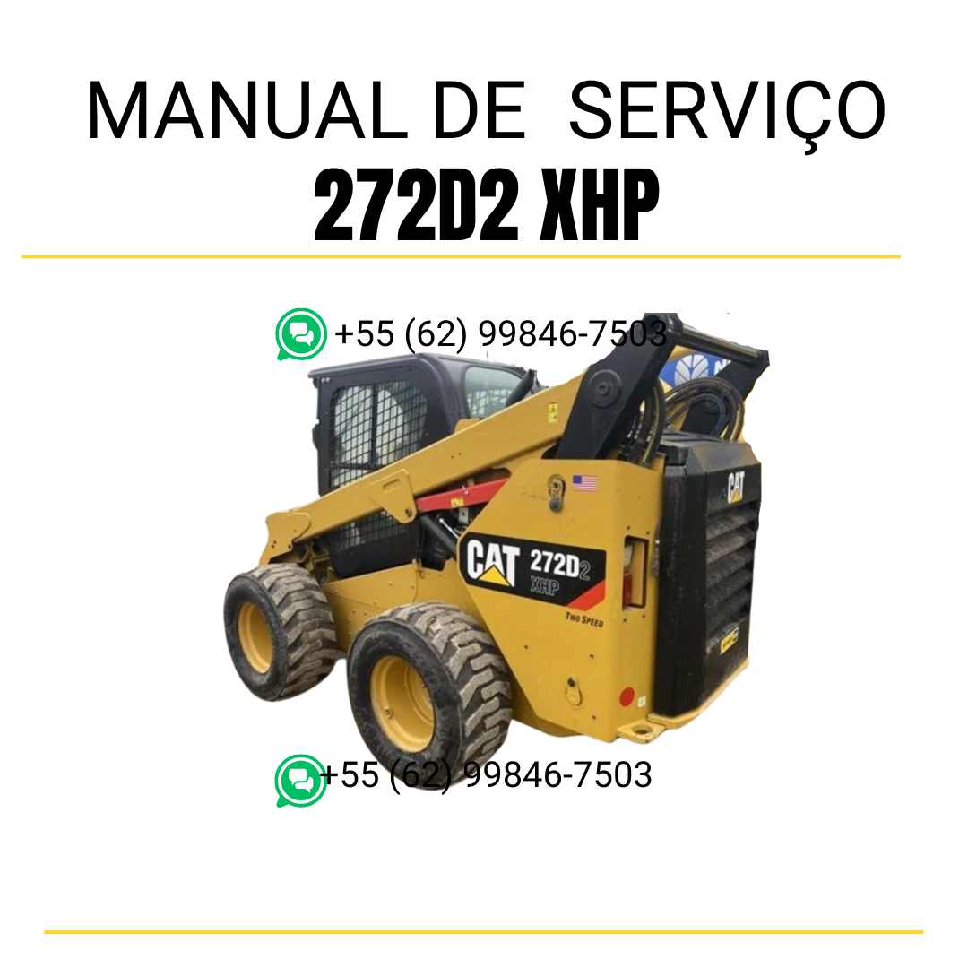 Manual de serviço CATERPILLAR 272D2 XHP para mini carregadeira, PDF em português com instruções completas de manutenção e operação.