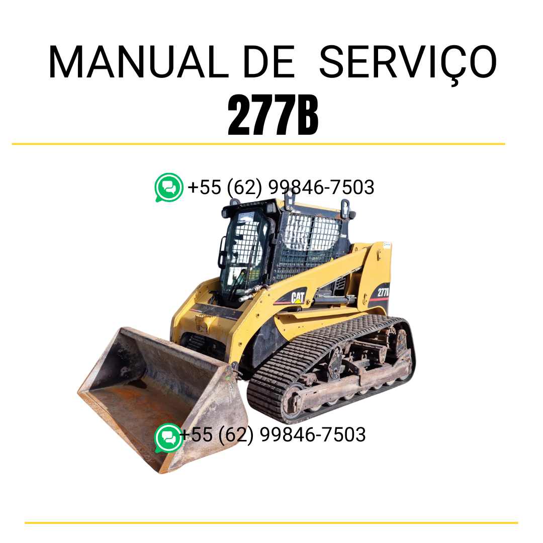 Manual de serviço CATERPILLAR 277B para mini carregadeira, PDF em português com instruções detalhadas de manutenção e operação.