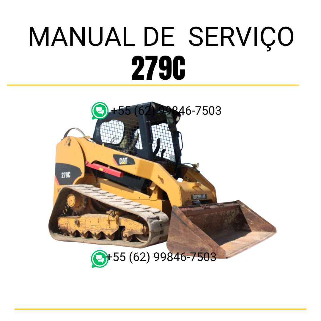 Manual de serviço CATERPILLAR 279C para mini carregadeira, PDF em português com instruções detalhadas de operação e manutenção.