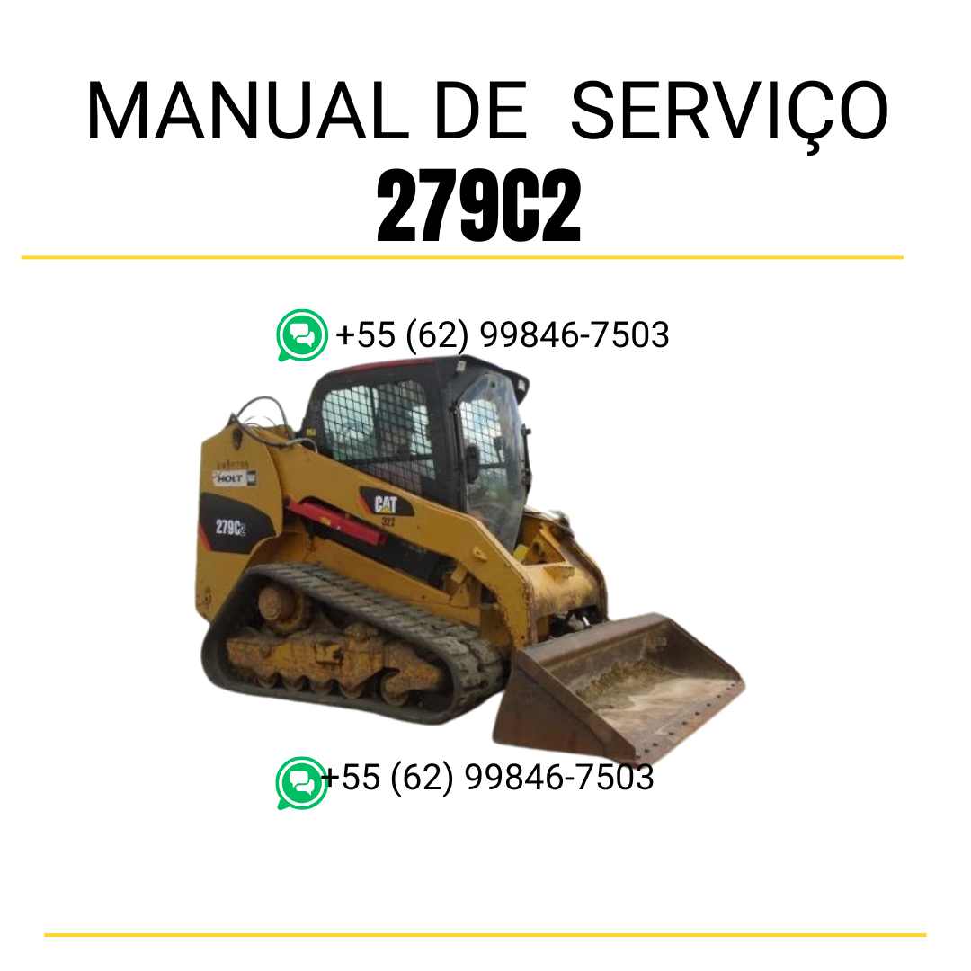 Manual de serviço CATERPILLAR 279C2 para mini carregadeira, PDF em português com instruções detalhadas de operação e manutenção.