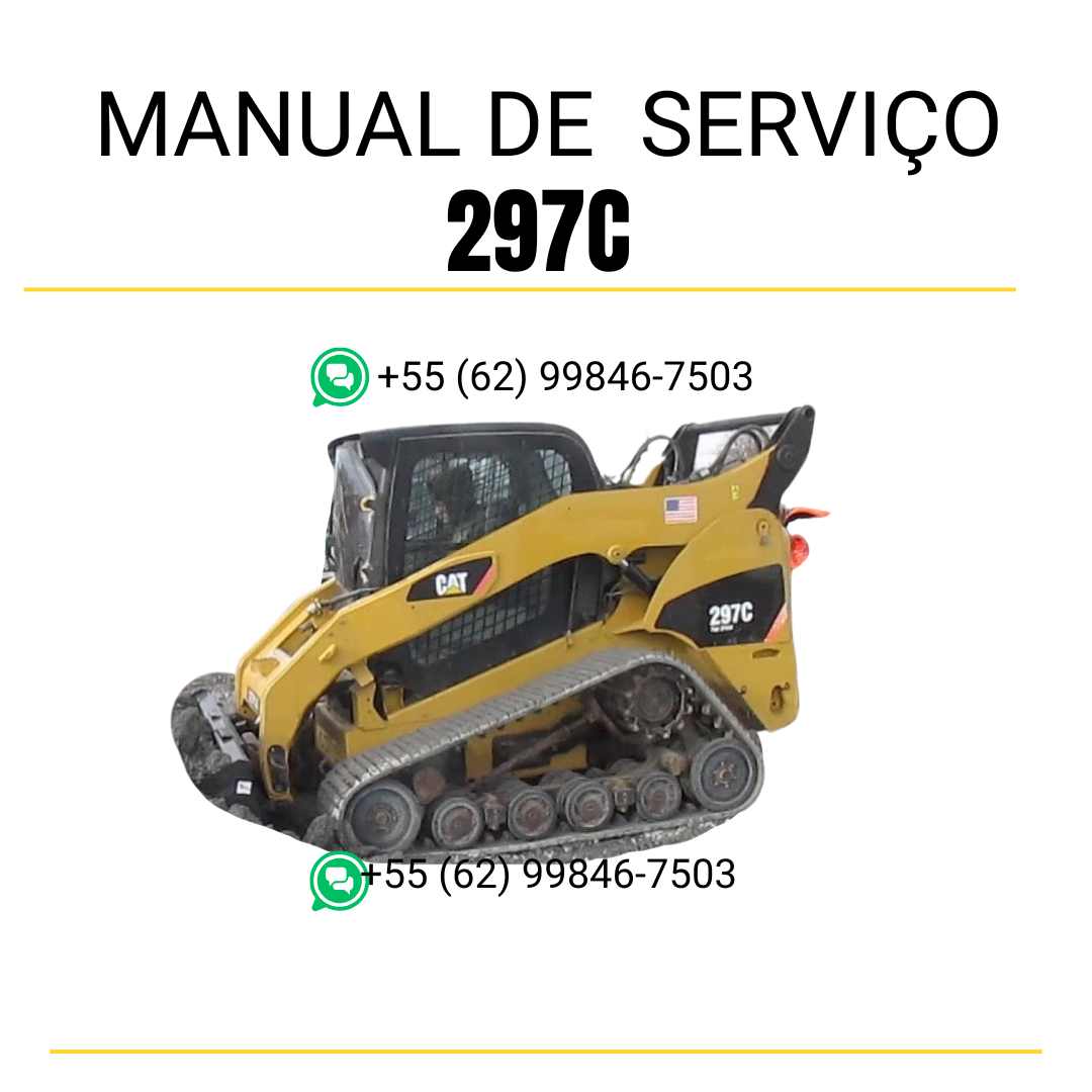 Manual de serviço CATERPILLAR 297C para mini carregadeira, PDF em português com instruções completas de manutenção e operação.
