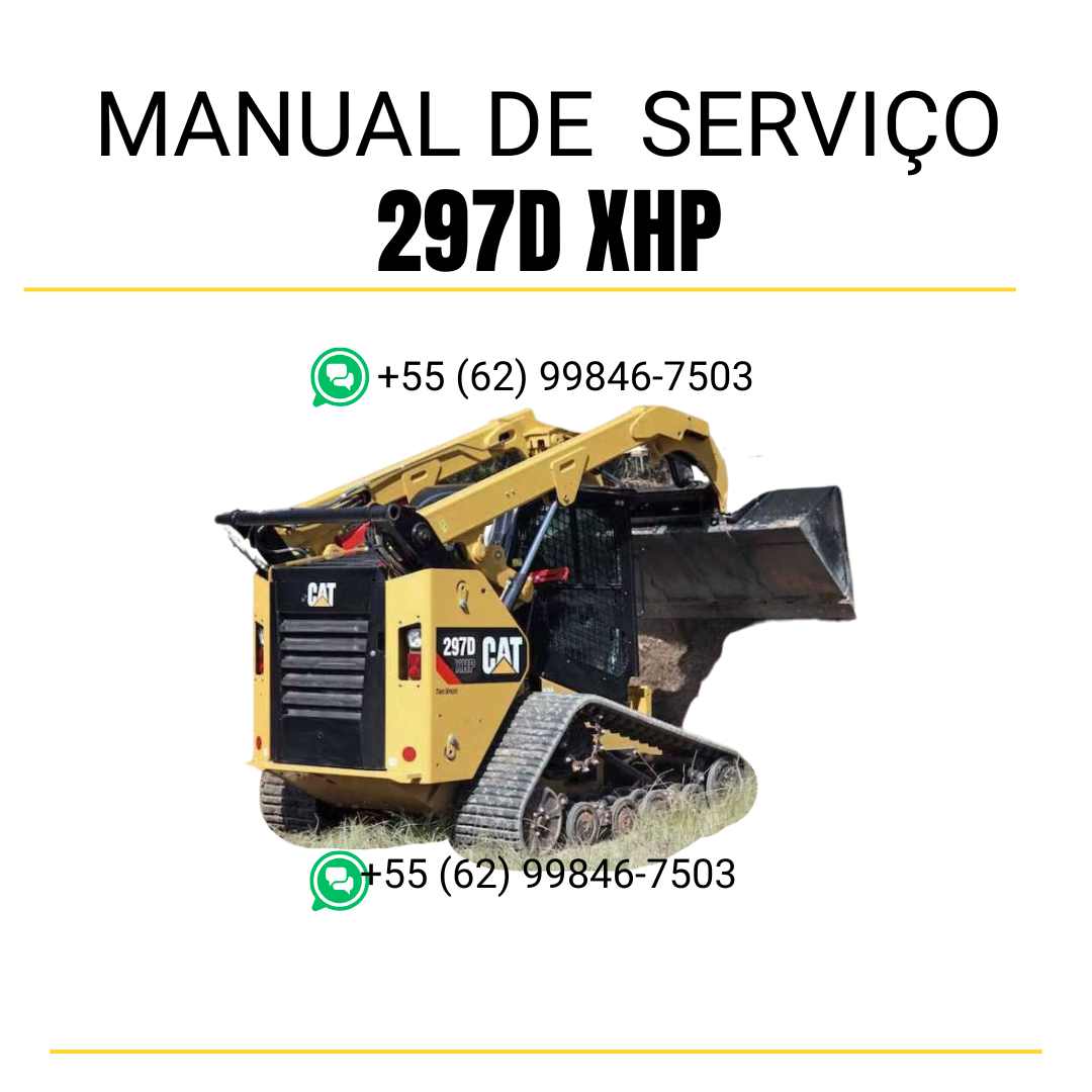 Manual de serviço CATERPILLAR 297D XHP para mini carregadeira, PDF em português com instruções detalhadas de manutenção e operação.