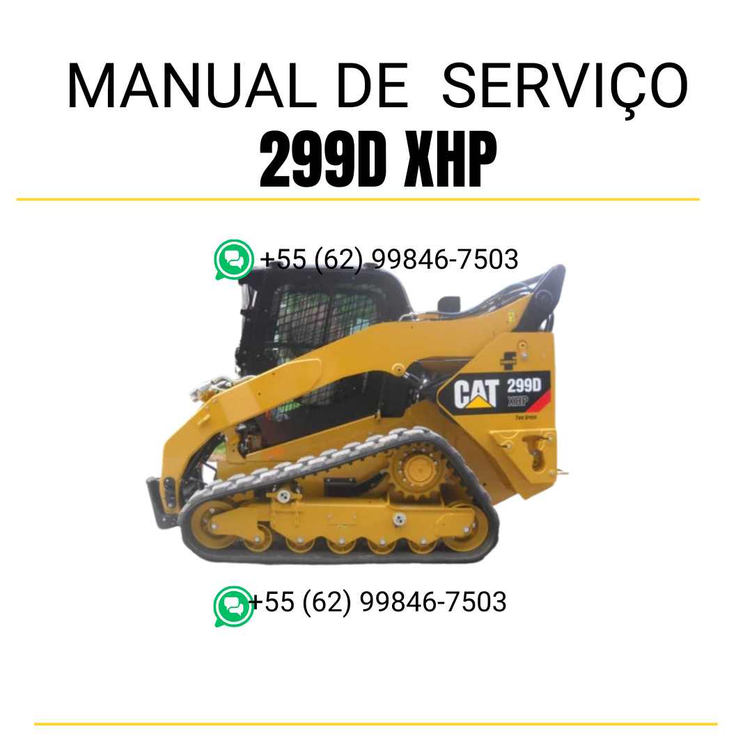 Manual de serviço CATERPILLAR 299D XHP para mini carregadeira, PDF em português com instruções detalhadas de manutenção e operação.