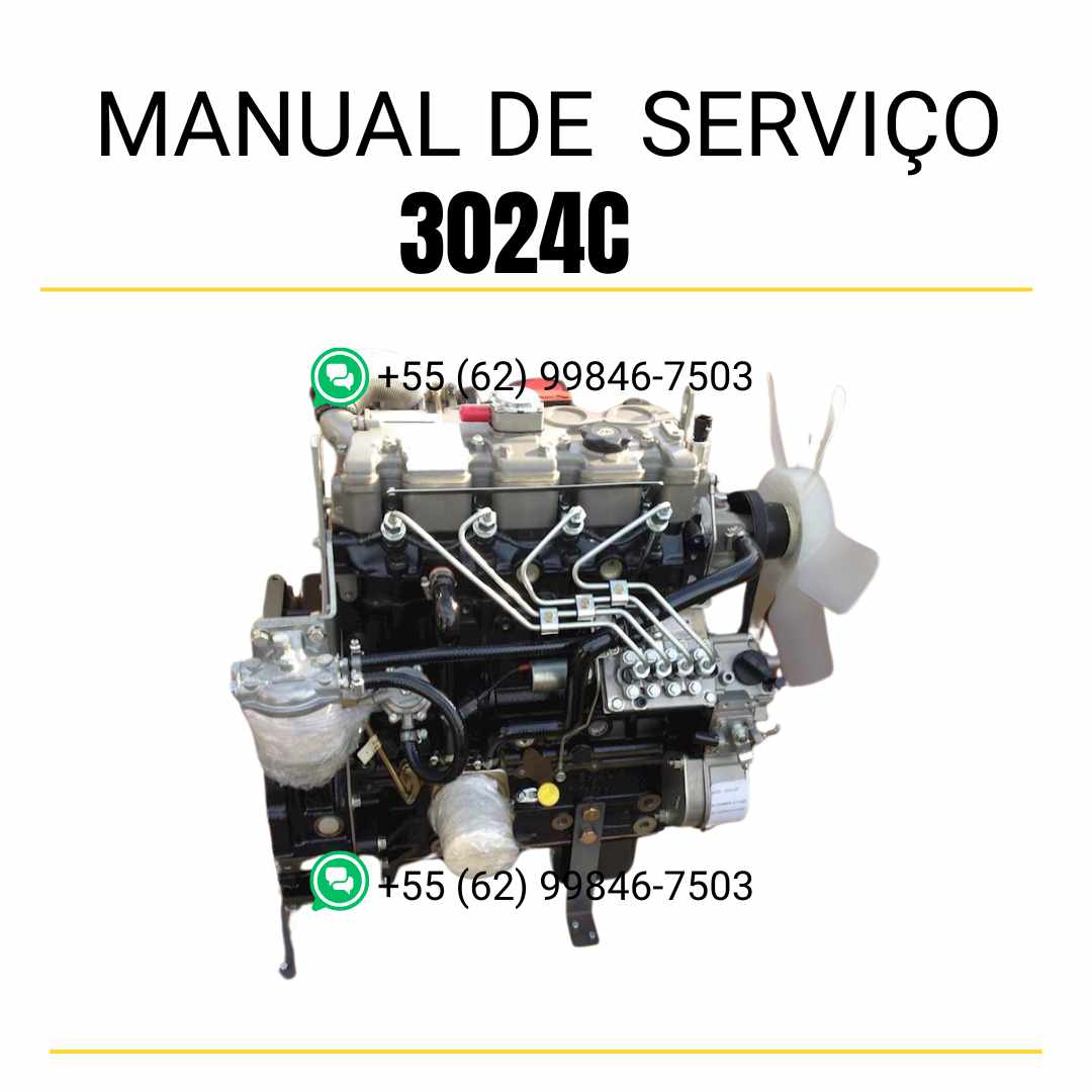 Manual de serviço do motor Caterpillar 3024C em PDF, com diagramas ilustrados, instruções detalhadas de reparo e guia técnico completo