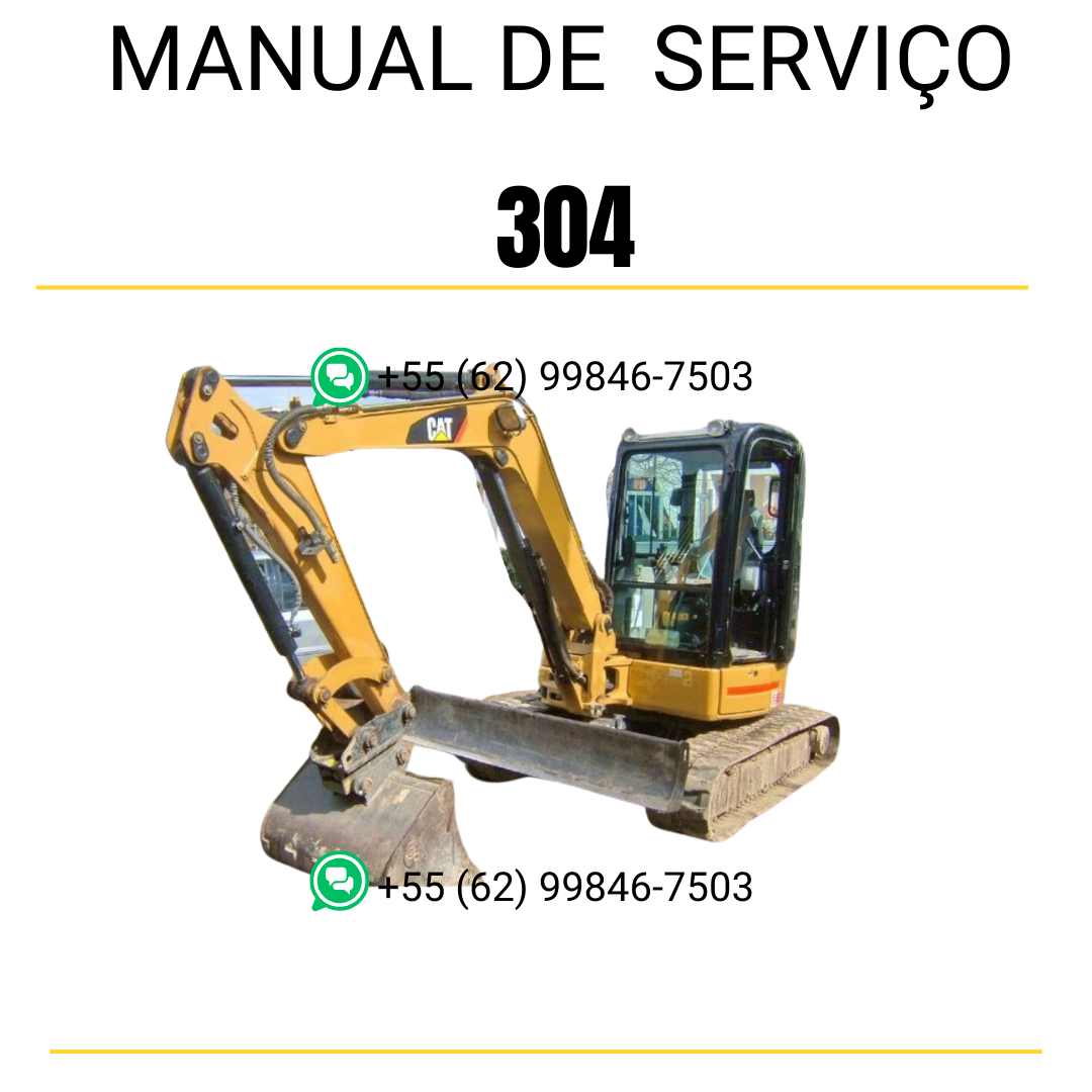Manual de serviço Caterpillar 304 para mini escavadeira hidráulica, PDF em português