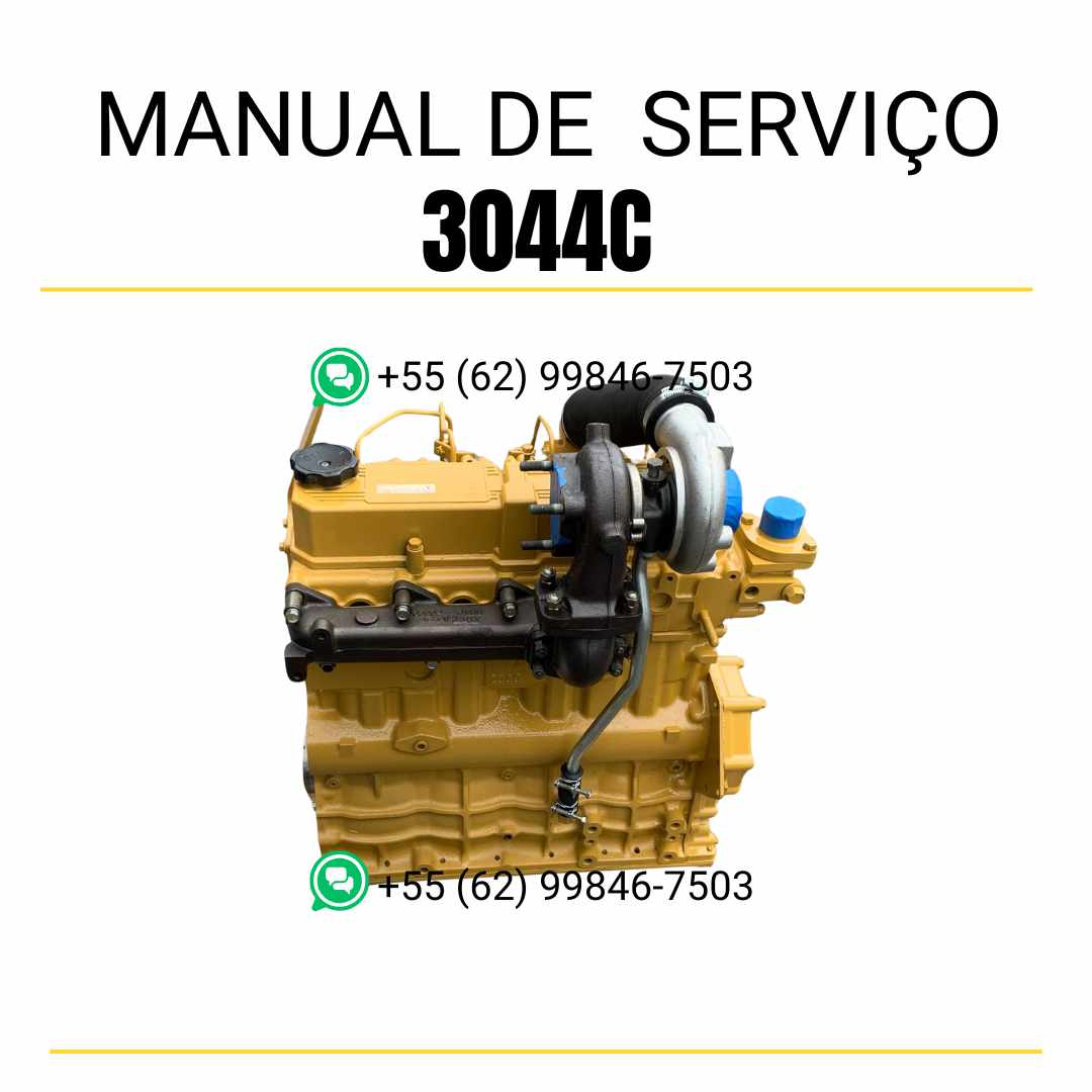 Manual de serviço em PDF do motor industrial Caterpillar 3044C para máquinas pesadas, guia técnico detalhado com instruções completas de manutenção e reparos