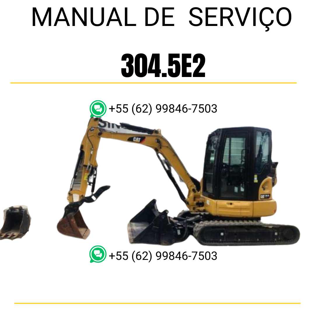 Manual de serviço Caterpillar 304.5E2 para mini escavadeira hidráulica, PDF em português