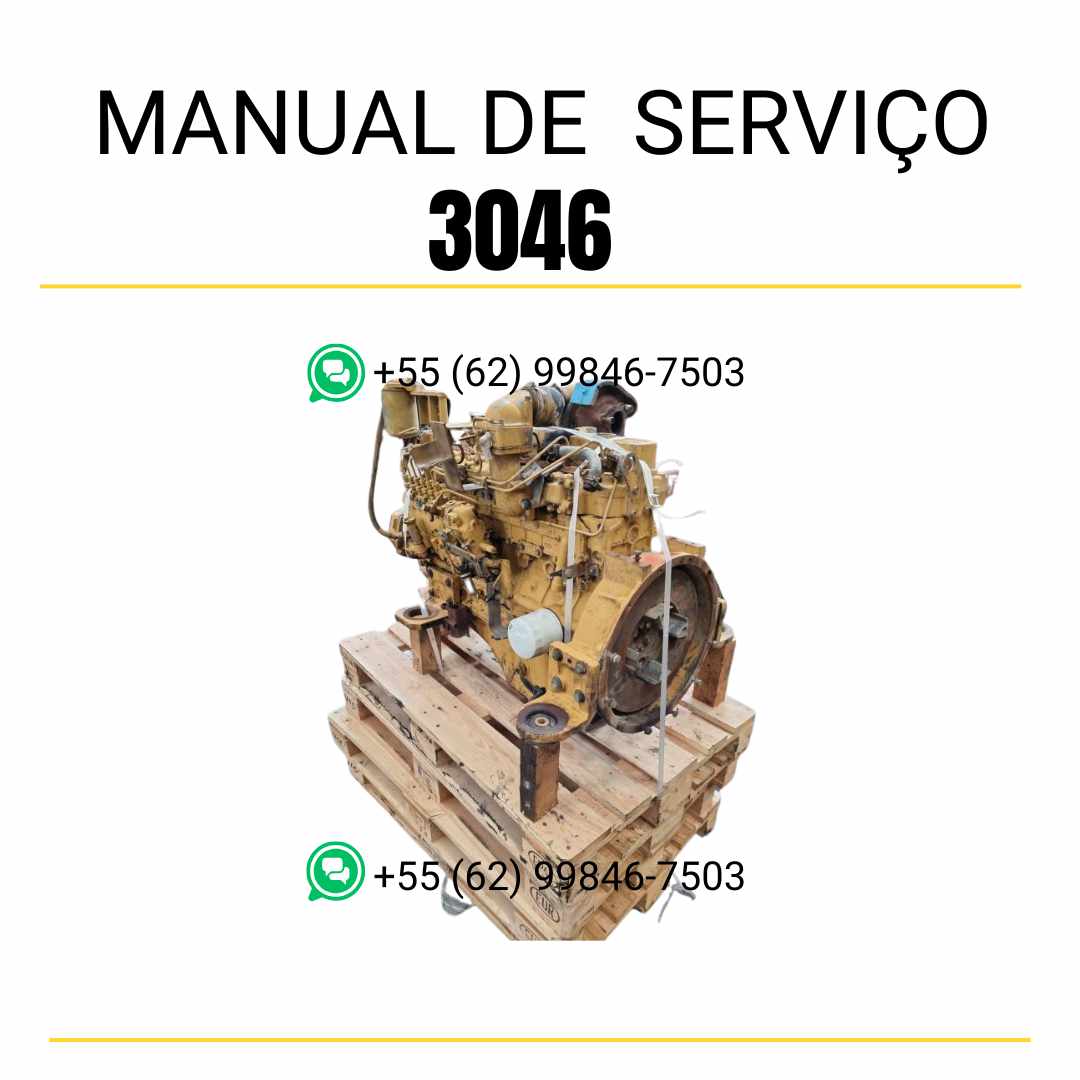 Manual de serviço Caterpillar motor 3046 em PDF, com instruções técnicas detalhadas, ilustrações de reparo e guia completo de manutenção
