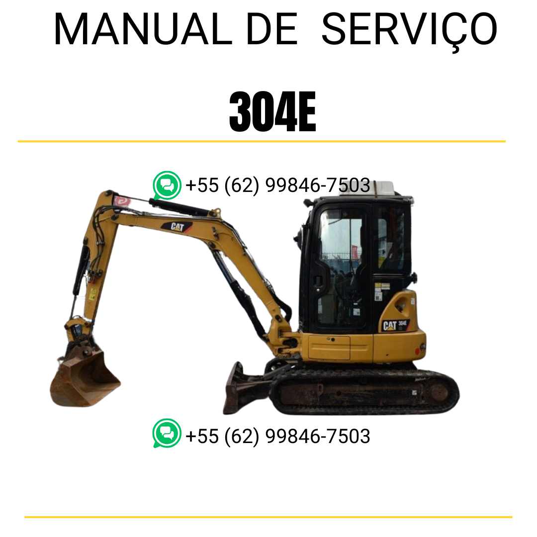 Manual de serviço Caterpillar 304E para mini escavadeira hidráulica, PDF em português