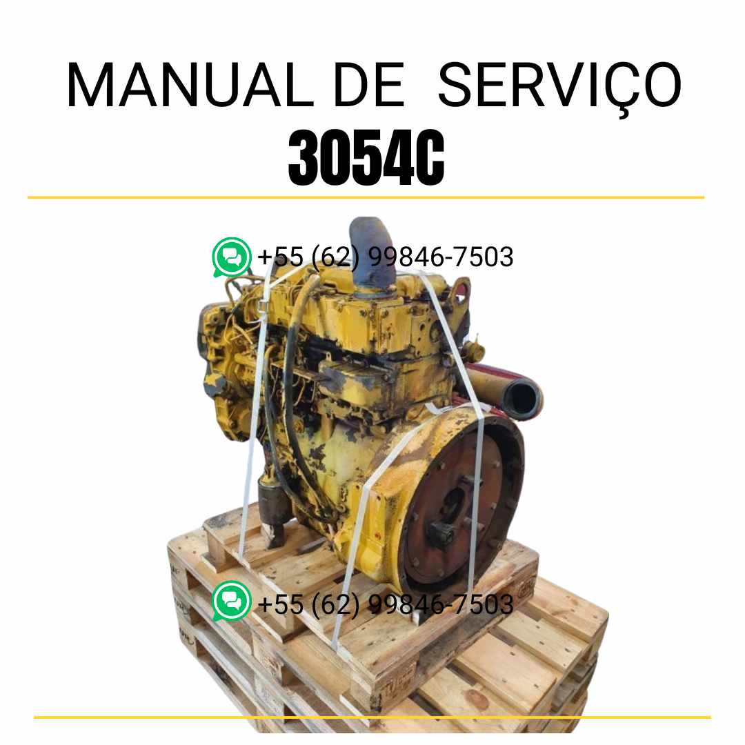 Manual de serviço em PDF do motor industrial Caterpillar 3054C para máquinas pesadas, guia técnico detalhado com instruções de manutenção, diagnóstico e reparo