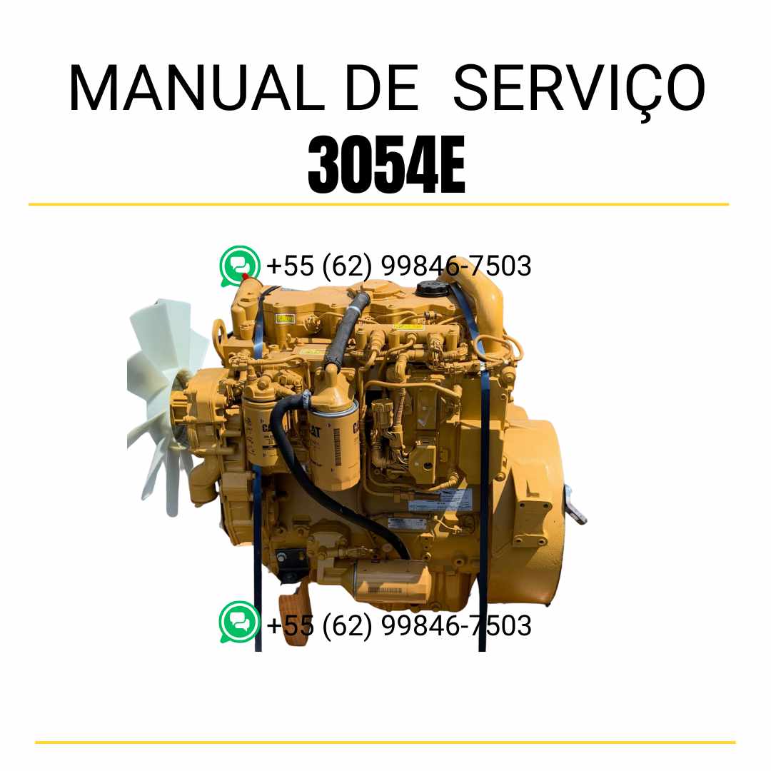 Manual de serviço do motor Caterpillar 3054E em PDF, guia técnico ilustrado com procedimentos completos de reparo e manutenção preventiva