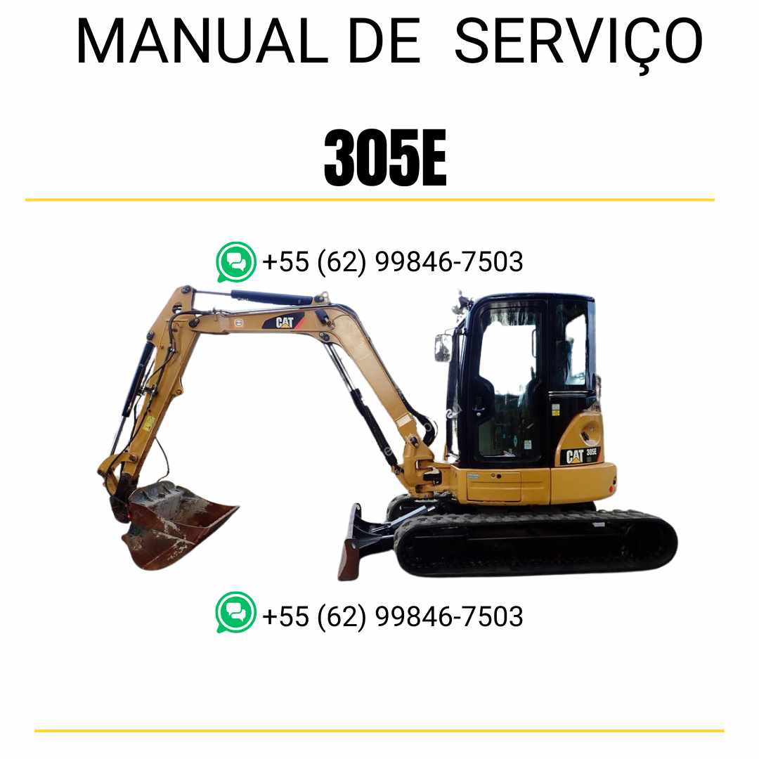 Manual de serviço Caterpillar 305E em PDF, para mini escavadeira hidráulica em português