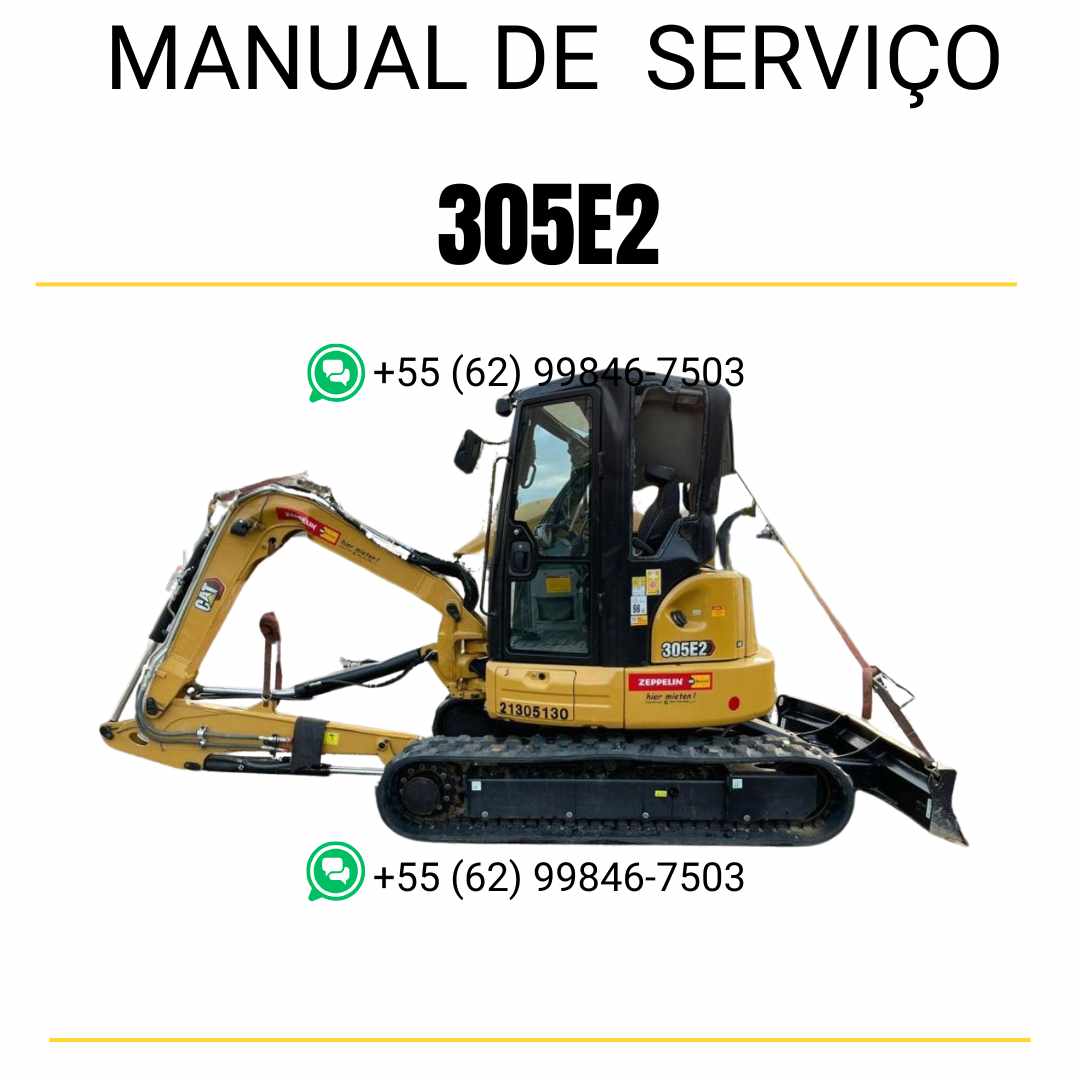 Manual de serviço Caterpillar 305E2 em PDF para mini escavadeira hidráulica, em português