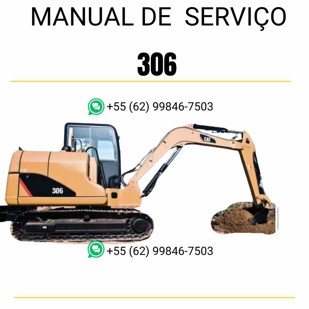Manual de serviço Caterpillar 306 em PDF para mini escavadeira hidráulica, idioma português