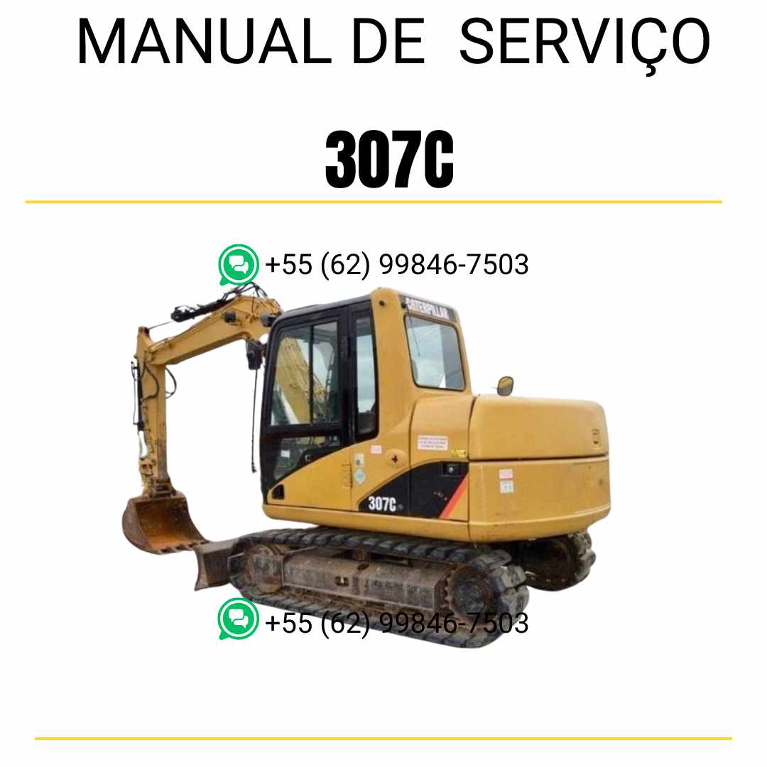Manual de serviço Caterpillar 307C em PDF para mini escavadeira hidráulica, idioma português
