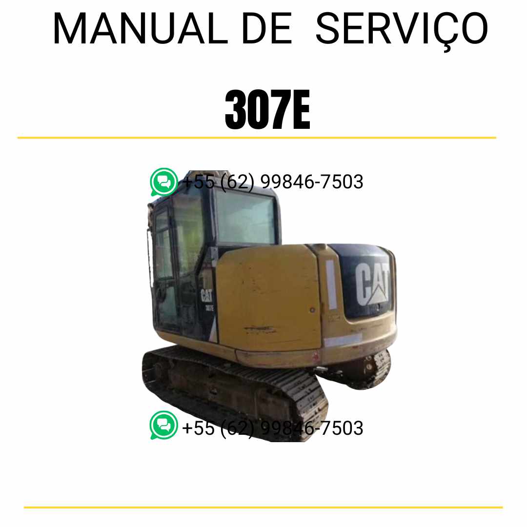 Manual de serviço Caterpillar 307E em PDF para mini escavadeira hidráulica, idioma português
