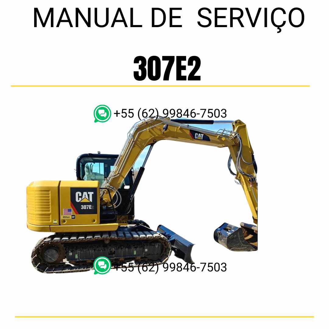 Manual de serviço Caterpillar 307E2 em PDF para mini escavadeira hidráulica, idioma português