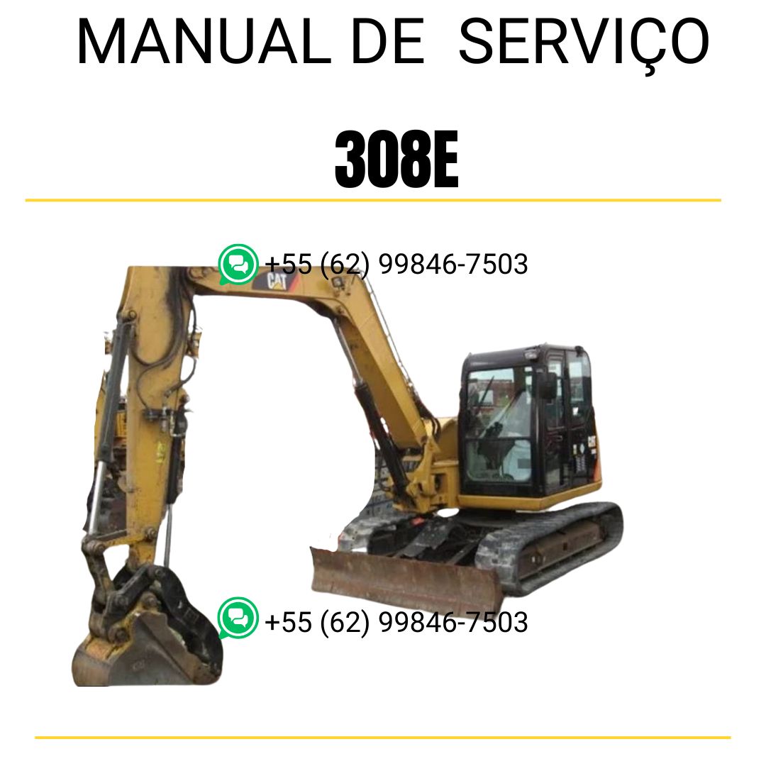 Manual de serviço Caterpillar 308E em PDF para mini escavadeira hidráulica, idioma português