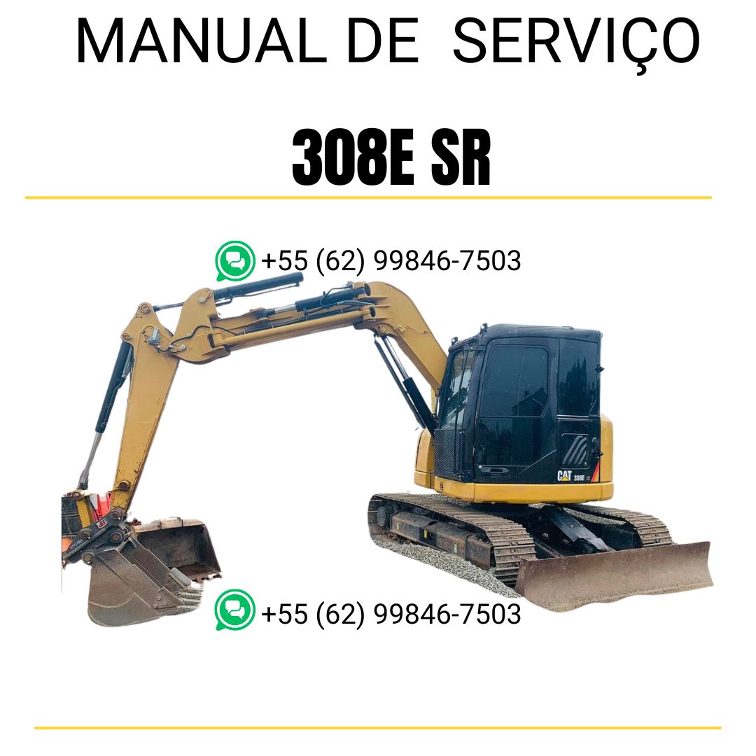 Manual de serviço Caterpillar 308E SR em PDF para mini escavadeira hidráulica, idioma português